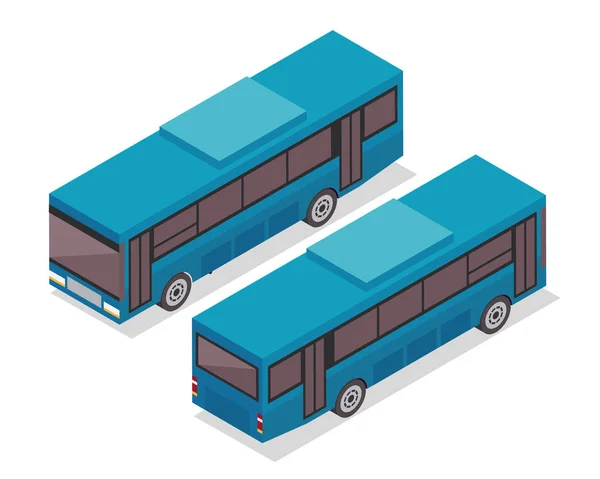 Modern Isometric Urban Vehicle Illustration Logo Bus — Stock Vector