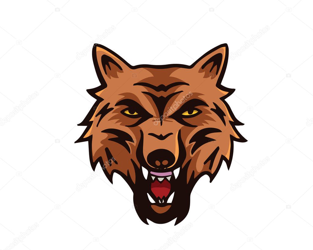 Leadership Animal Logo - Angry Wolf Character