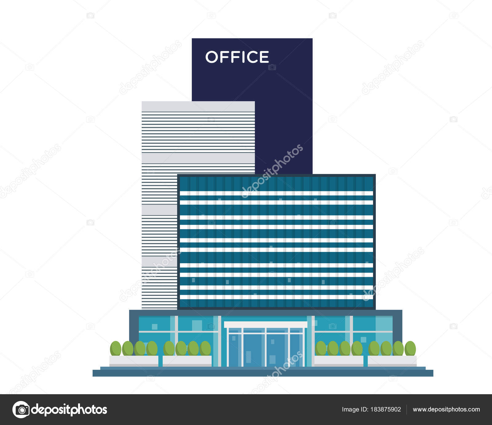 Modern Flat Commercial Office Building Suitable Diagrams Infographics  Illustration Other Stock Vector Image by ©naulicreative #183875902