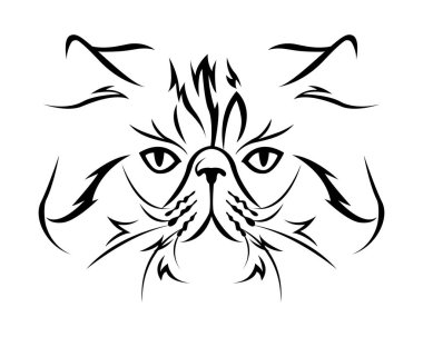 Kedi doğurmak hat sanat Logo - Farsça düz burun