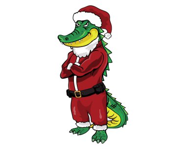 Timsah iş karakter - Noel Baba