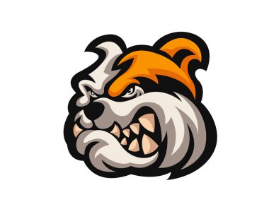 Şiddetli kızgın köpek karakteri Logo - buldozer