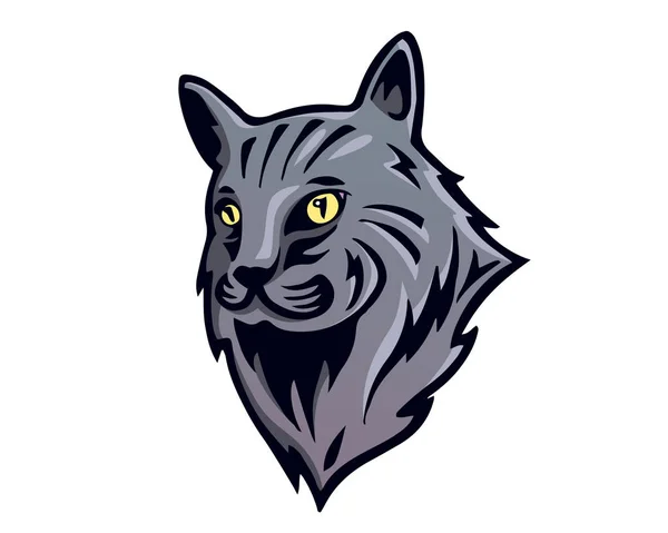 Nedovařený Kočka Plemene Ilustrace Maine Coon — Stockový vektor