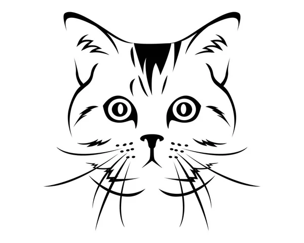 Логотип Cat Breed Line Art American Short Hair — стоковый вектор