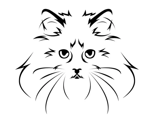Логотип Cat Breed Line Art Logo Ragdoll — стоковый вектор