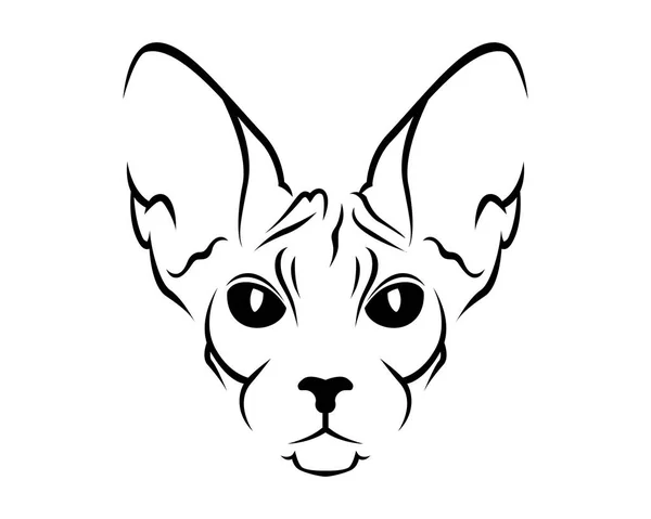 Cat Breed Line Art Logo Sphynx — Stock Vector