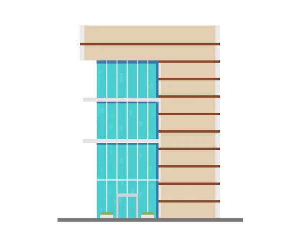 Modern Platt Kommersiella Office Building Lämplig För Diagram Infographics Illustration — Stock vektor
