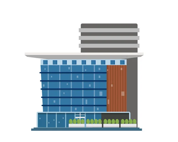 Edificio Oficinas Comercial Plano Moderno Adecuado Para Diagramas Infografías Ilustración — Vector de stock