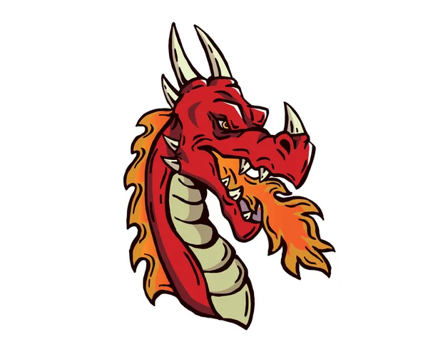 Vertrauen Führung Tier Kopf Logo Drachen Charakter — Stockvektor