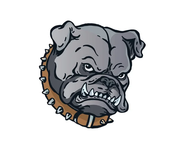 Logotipo Cabeza Animal Liderazgo Confianza Bulldog Character — Vector de stock