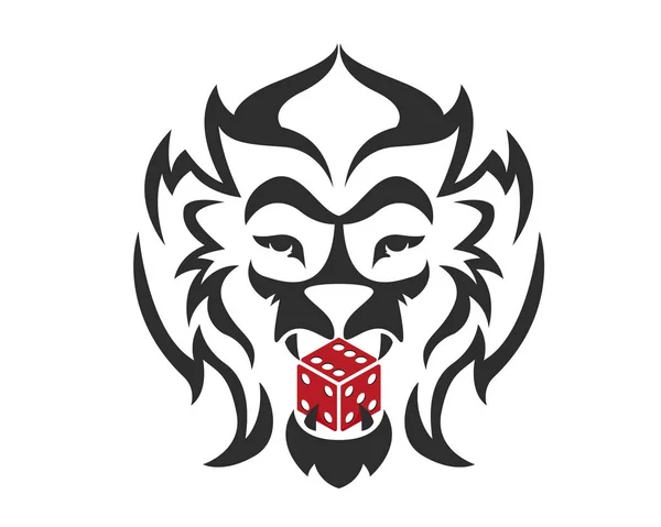 Modern Casino Logo Vahşi Hayvan Casino — Stok Vektör