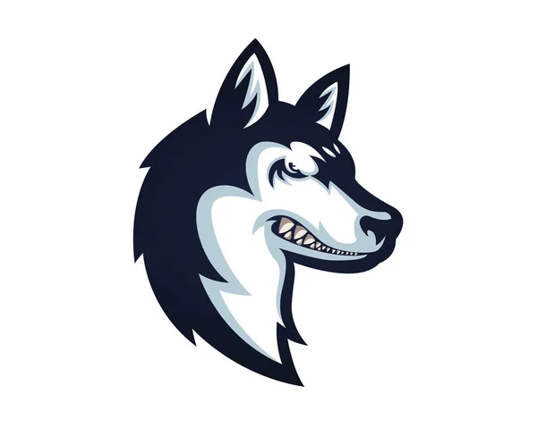 Grimmig Wütender Hund Charakter Logo Siberian Husky — Stockvektor