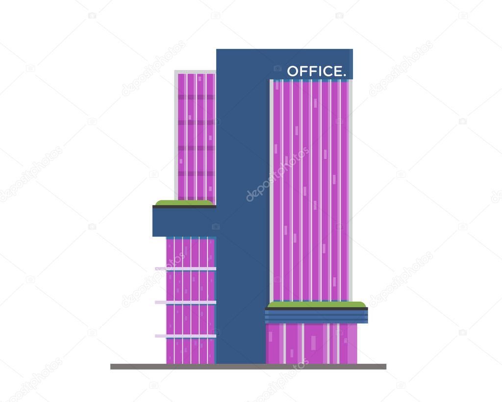 Modern Flat Commercial Office Building, Suitable for Diagrams, Infographics, Illustration, And Other Graphic Related Assets