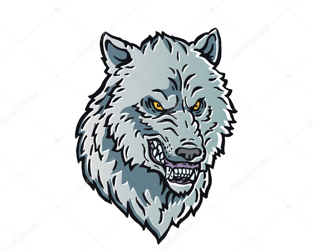 Confidence Leadership Animal Head Logo - Wolf Character