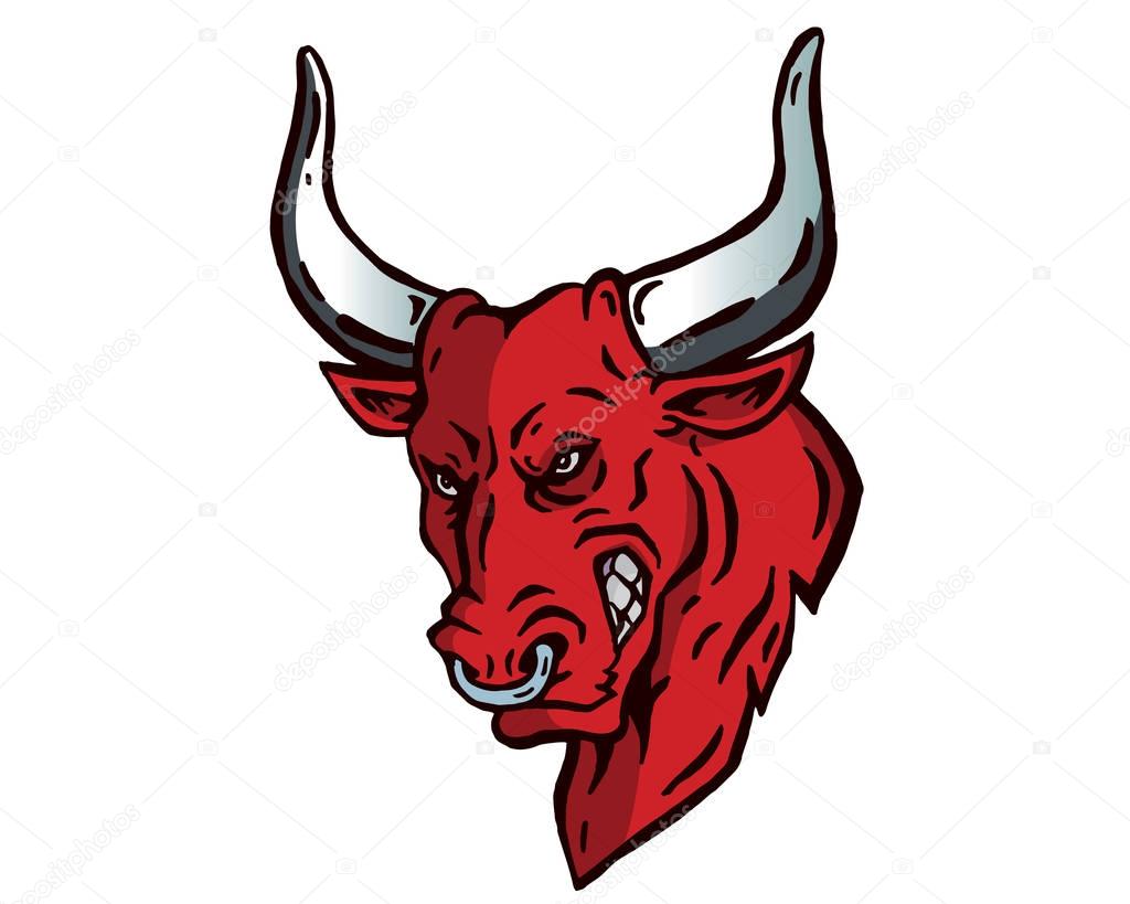 Confidence Leadership Animal Head Logo - Bull Character