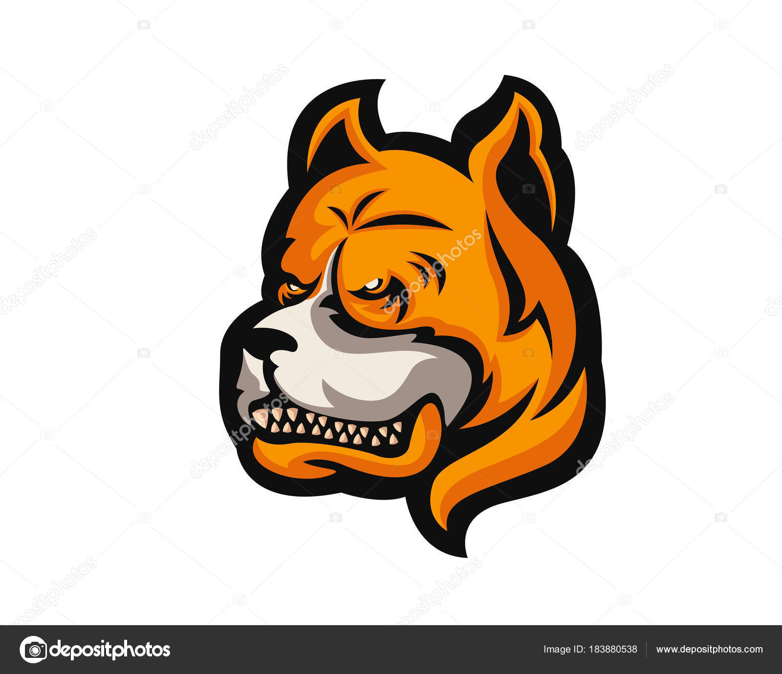 Fierce Pitbull Fierce Angry Dog Character Logo Pitbull Stock