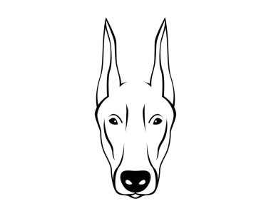 Köpek doğurmak hat sanat Logo - Doberman