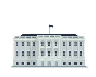 Modern düz ünlü hükümet binası, diyagramları, Infographics, illüstrasyon ve grafik diğer ilgili varlıklar - Birleşik Beyaz Saray Binası Amerika için uygun