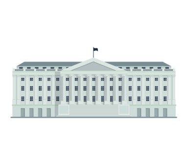 Modern düz ünlü hükümet binası, diyagramları, Infographics, illüstrasyon ve diğer grafik için uygun varlıkları - Hazine Binası Washington bölümü ile ilgili