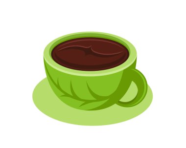 Modern yeşil organik kahve illüstrasyon