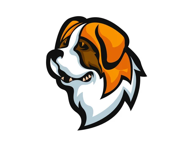 Divoký Pes Zlobí Znak Logo Bernardýn — Stockový vektor