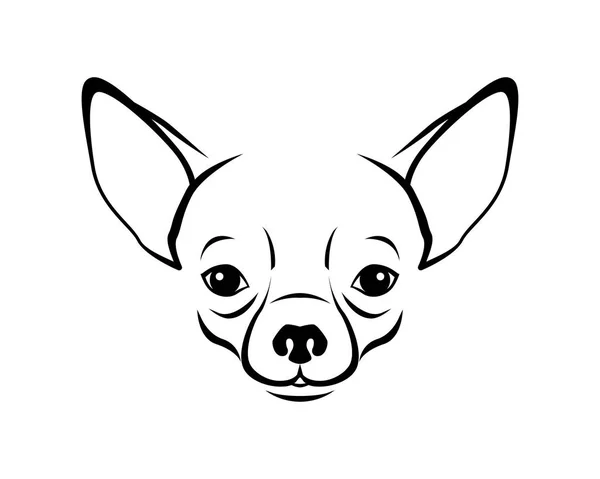 Hondenras Line Art Logo Chihuahua — Stockvector