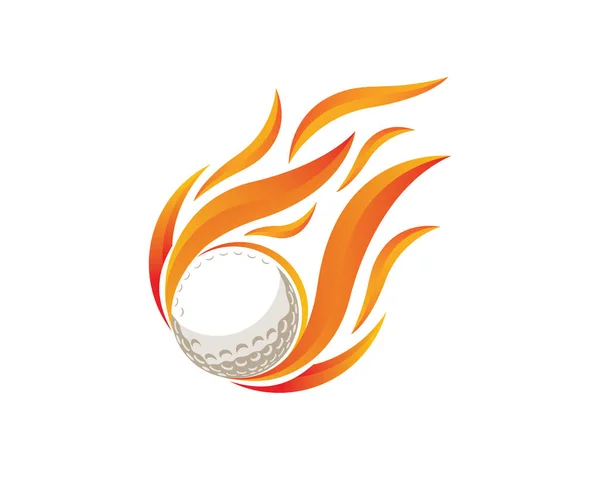 Logo Del Golf Moderno Palla Golf Fiammeggiante — Vettoriale Stock