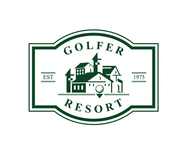 Moderne Golf Logo Luxe Professionele Golfresort — Stockvector