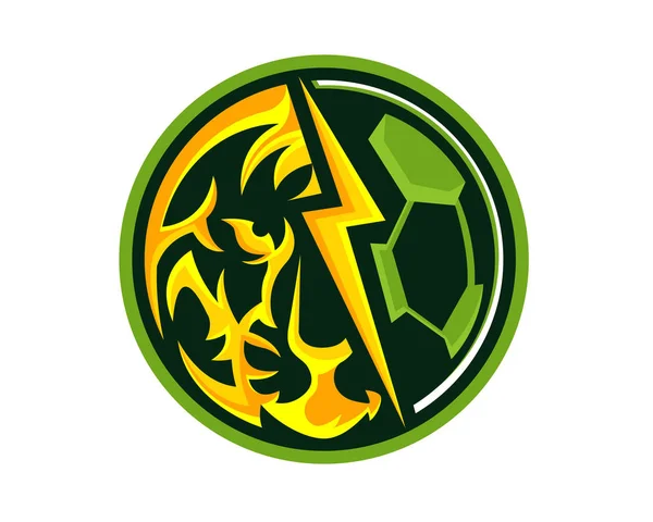 Modern Hayvan Spor Takım Rozet Logo Tiger Futbol Takımı Yıldırım — Stok Vektör