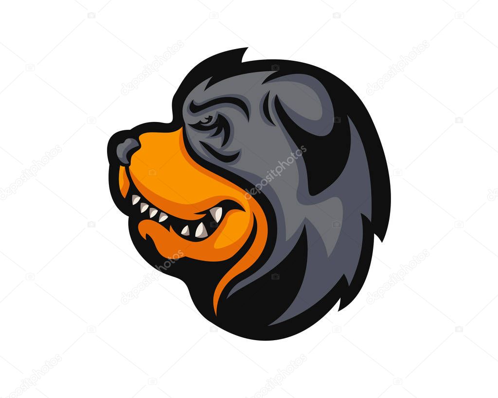 Fierce Angry Dog Character Logo - Rottweiler