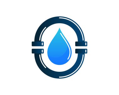 Modern su tesisatı hizmet Logo - nargile bir O mektup oluşturan