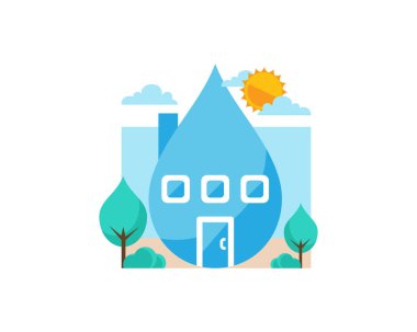 Modern su tesisatı hizmet Logo - hijyen House sıhhi tesisat illüstrasyon