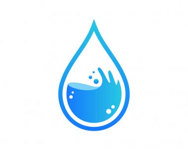 Modern su tesisatı hizmet Logo - hijyen Eko su damla sembolü