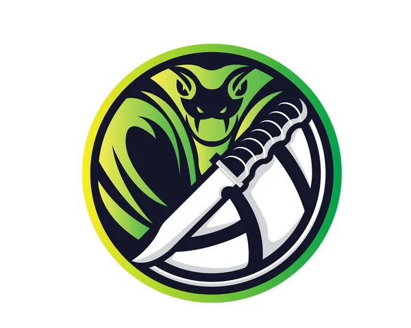 Logotipo Insignia Equipo Deportes Animales Modernos Equipo Voleibol Cobra Con — Vector de stock