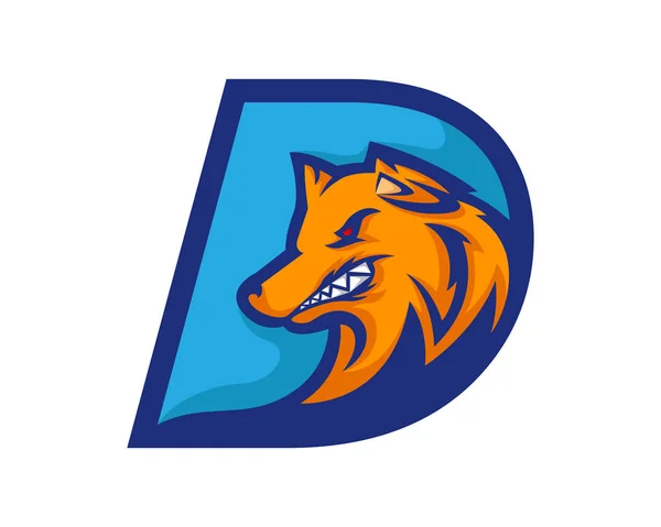 Modern Dog Letter Alphabet Sports Logo — Stock Vector