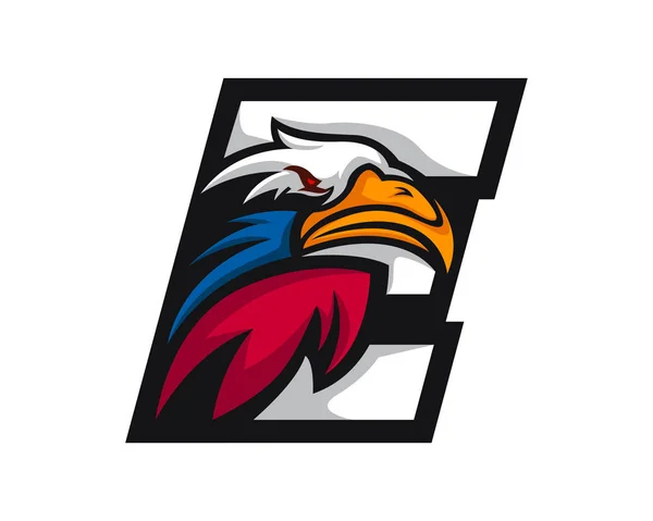 Moderní Eagle Písmeno Abecedy Sportovní Logo — Stockový vektor