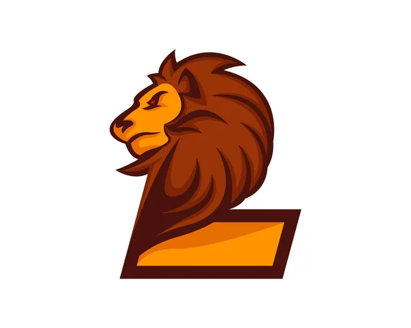 Leão Moderno Letra Alfabeto Esportes Logotipo — Vetor de Stock