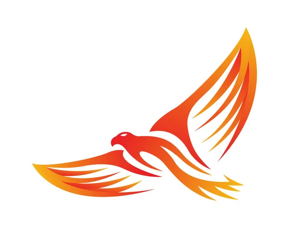 Passionné Flaming Imaginaire Mythologie Créature Logo Aigle — Image vectorielle
