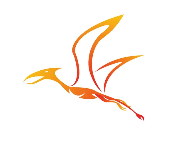 Logotipo Imaginário Apaixonado Criatura Mitologia Flamejante Pteranodon — Vetor de Stock