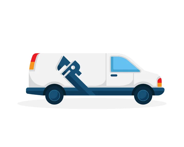 Moderne Sanitär Service Logo Wasser Wartung Van Illustration — Stockvektor