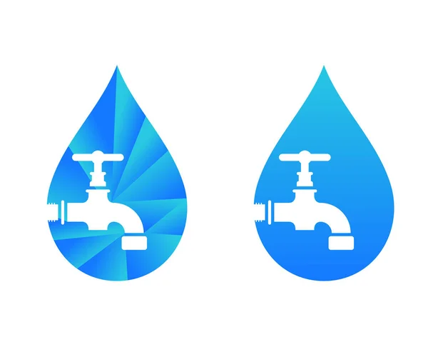 Логотип Современной Сантехники Символ Геометрической Технологии Капельного Водоснабжения — стоковый вектор