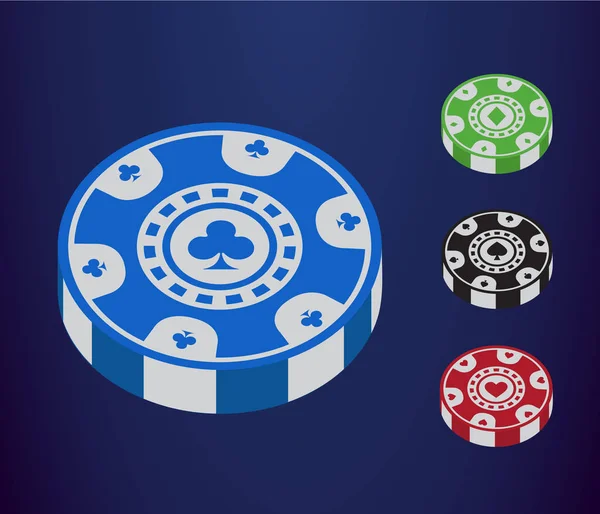 Modernes Isometrisches Pokerchip Symbol — Stockvektor