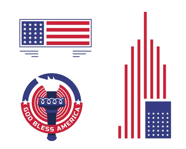Nowoczesne Patriotyczne Lipca Ilustracji Dzień Niepodległości Stanów Zjednoczonych — Wektor stockowy