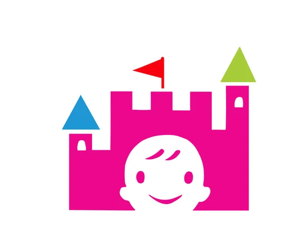 Logotipo Educação Infantil Moderna Símbolo Educação Reino Das Crianças — Vetor de Stock