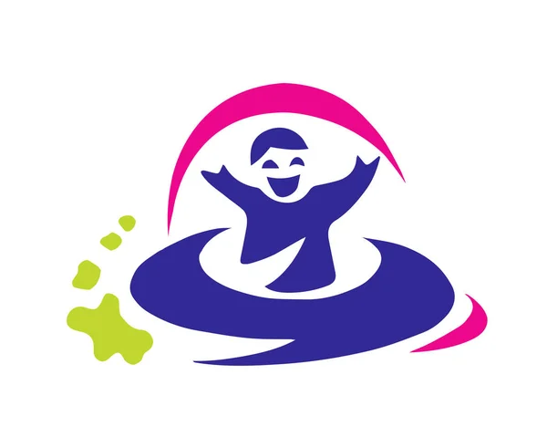 Moderní Děti Vzdělávání Logo Kreativní Děti Kosmickou Loď Řeči Bublina — Stockový vektor