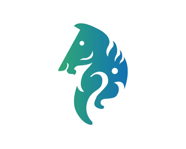 Modernes Abstraktes Aqua Horse Logo — Stockvektor