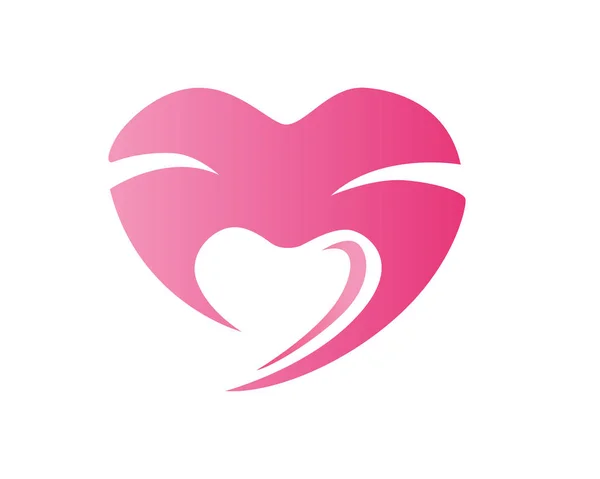 Modern Pembe Gökyüzü Kalp Bulut Logo — Stok Vektör