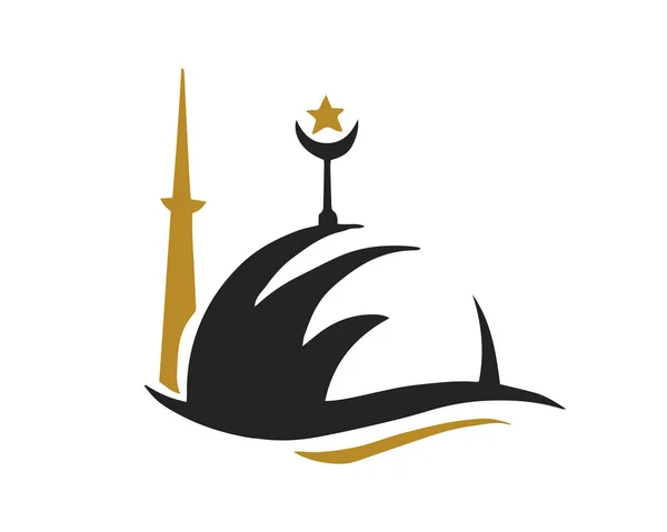 Logo Moderno Della Moschea Islamica Bella Forma Elegante Cupola Della — Vettoriale Stock