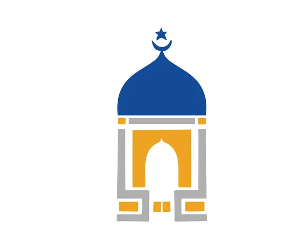 Logo Moderno Mezquita Islámica Hermosa Forma Elegante Cúpula Mezquita — Vector de stock