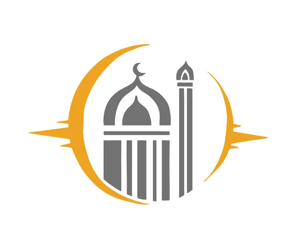 Modern Islamic Mosque Logo Beautiful Elegant Shape Mosque Dome — Stock Vector